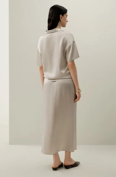 Lilysilk Washable Silk Charmeuse Pull-on Skirt In Neutral
