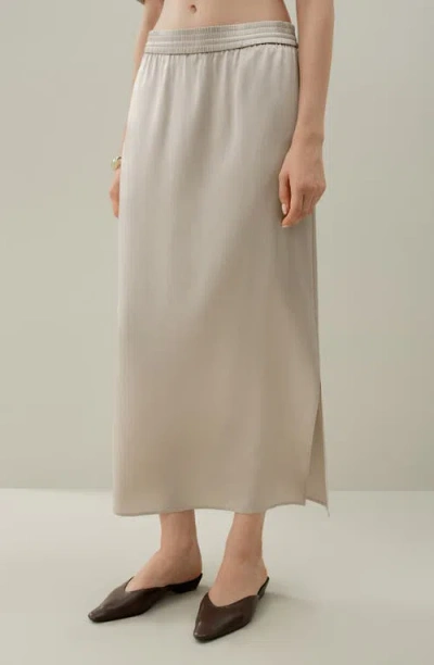 Lilysilk Washable Silk Charmeuse Pull-on Skirt In Neutral