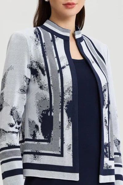 Ming Wang Heritage Abstract Two-tone Knit Jacket In Multi