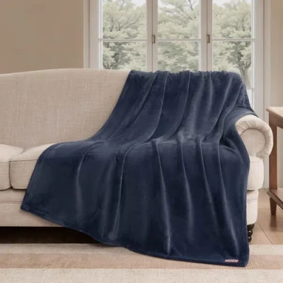Hunter Coco Flannel Throw Blanket In Blue