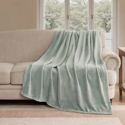 Hunter Coco Flannel Throw Blanket In Green