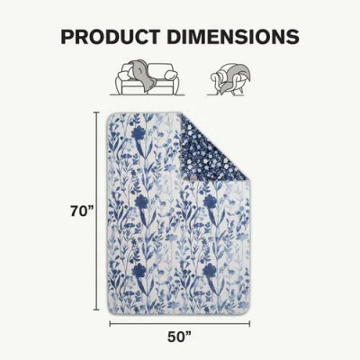 Hunter Reversible Plush Throw Blankets In Blue