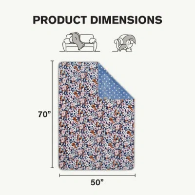 Hunter Reversible Plush Throw Blankets In Blue