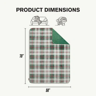 Hunter Reversible Plush Throw Blankets In Green