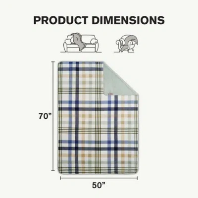 Hunter Reversible Plush Throw Blankets In Green