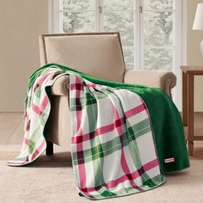 Hunter Reversible Plush Throw Blankets In Multi