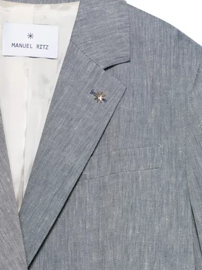 Manuel Ritz Belted Lapel-collar Jacket In Gray