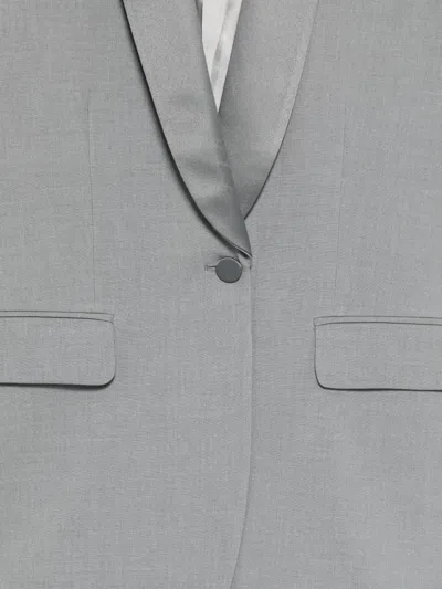 Manuel Ritz Satin-lapel Blazer In Gray
