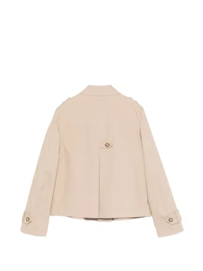Manuel Ritz Double-breasted Epaulette Jacket In Neutral