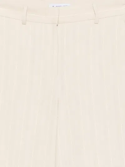 Manuel Ritz Pinstripe-pattern Trousers In Neutral