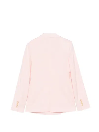 Manuel Ritz Double-breasted Peak-lapel Jacket In Pink