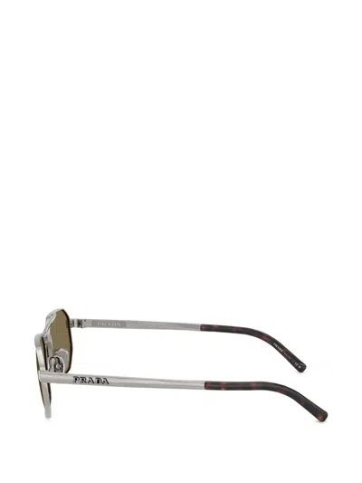 Prada Geometric-frame Sunglasses In Silver