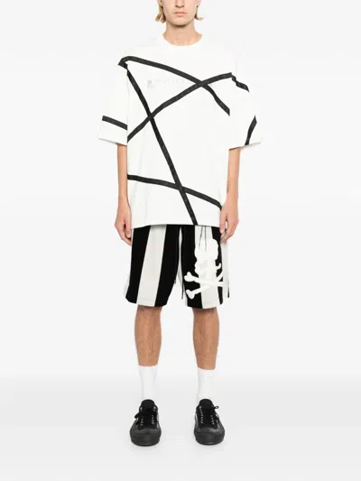 Mastermind Japan Skull-patch Striped Shorts In Multi