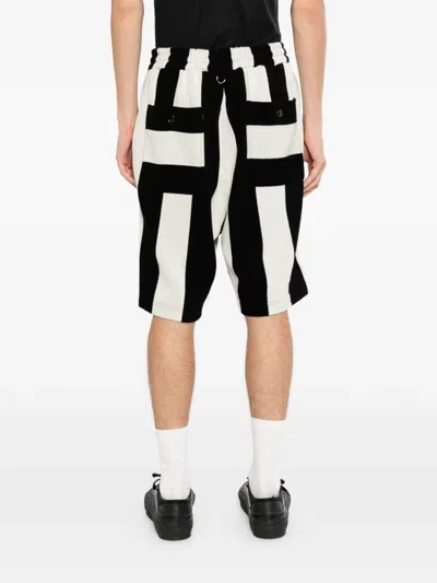 Mastermind Japan Skull-patch Striped Shorts In Multi