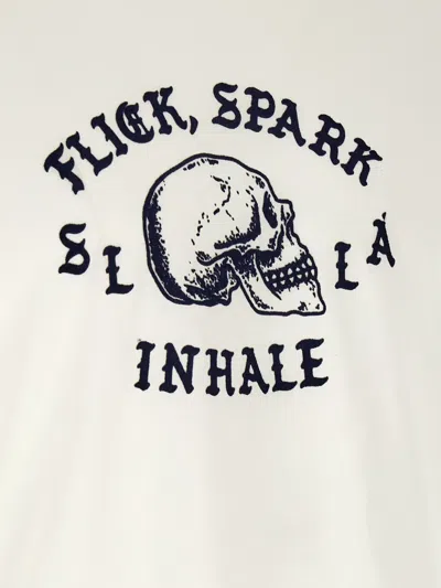 Second / Layer Second Layer Flick Spark Inhale Cotton Ringer T-shirt In White