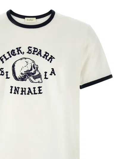 Second / Layer Second Layer Flick Spark Inhale Cotton Ringer T-shirt In White