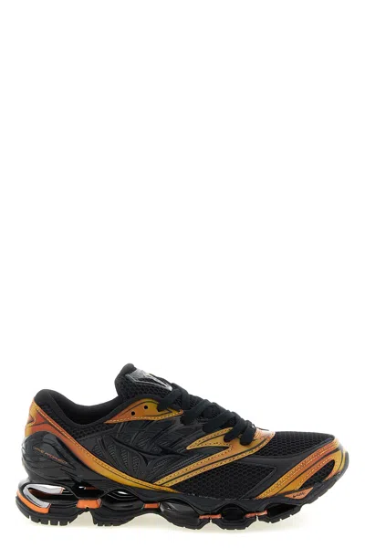 Mizuno Mesh Trainers With Structured Sole In Black