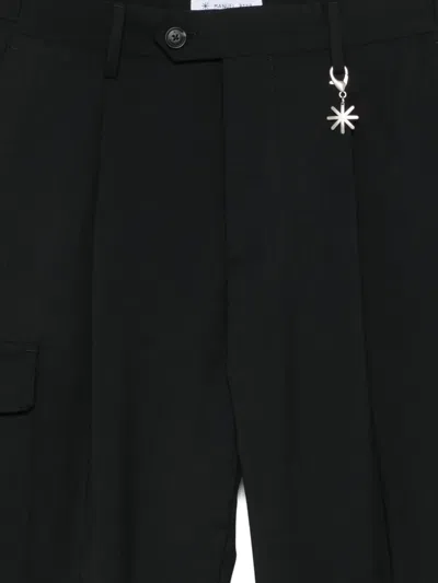 Manuel Ritz Pleated Cargo Pants In Black