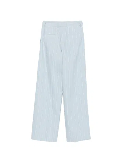 Manuel Ritz Pinstripe-pattern Trousers In Blue