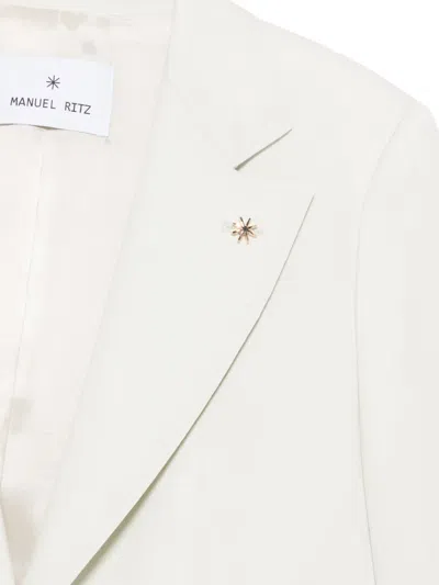 Manuel Ritz Peak-lapels Single-breasted Jacket In White