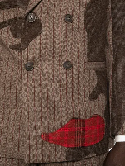 Kidsuper Pinstriped Face-patchwork Jacket In Multi