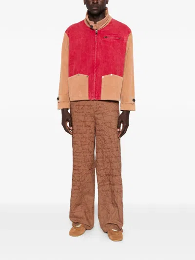 Kidsuper Embroidered Scribble-pattern Trousers In Brown
