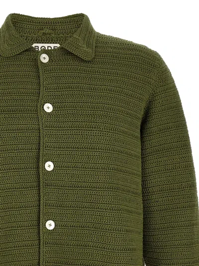 Bode Green Crochet Marsh Shirt In Green
