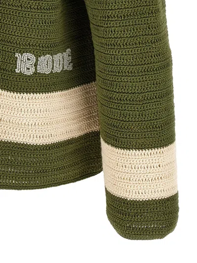 Bode Green Crochet Marsh Shirt In Green