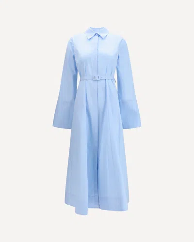 Gabriela Hearst Carmina Maxi Shirtdress In Light Blue Sea Island Cotton