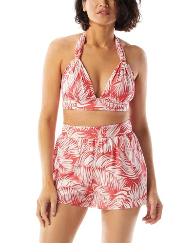 Coco Contours Athena Draped Halter Top In Pink