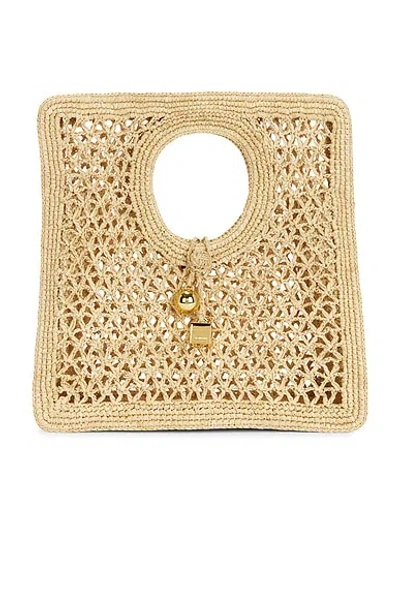 Jacquemus Small The Spiaggia Circular-handle Crochet Tote Bag In Brown