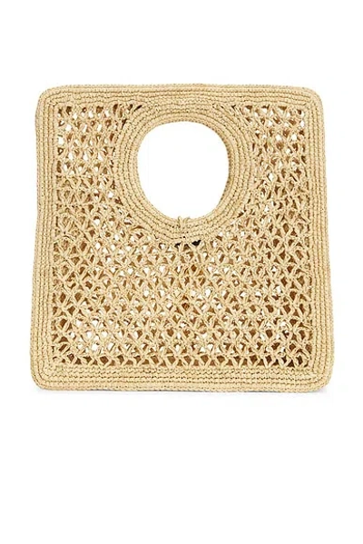Jacquemus Small The Spiaggia Circular-handle Crochet Tote Bag In Brown