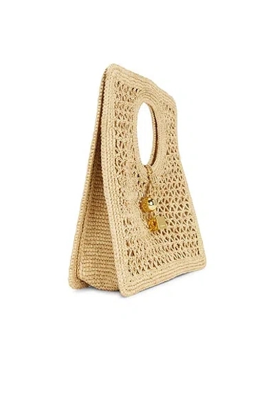 Jacquemus Small The Spiaggia Circular-handle Crochet Tote Bag In Brown