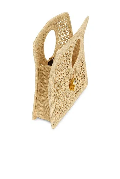 Jacquemus Small The Spiaggia Circular-handle Crochet Tote Bag In Brown