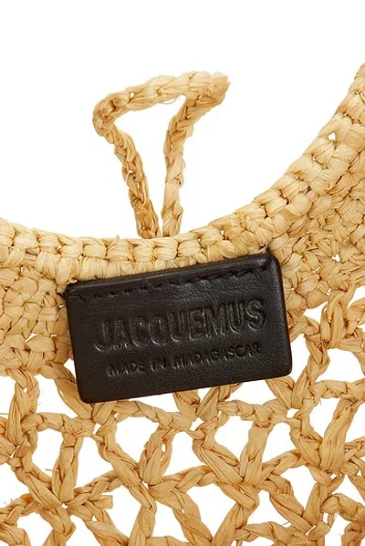 Jacquemus Small The Spiaggia Circular-handle Crochet Tote Bag In Brown