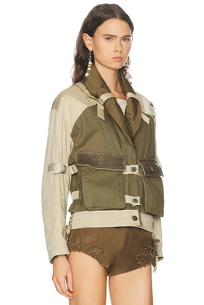 Isabel Marant Julissa Leather-trimmed Organic Cotton Jacket In Multi