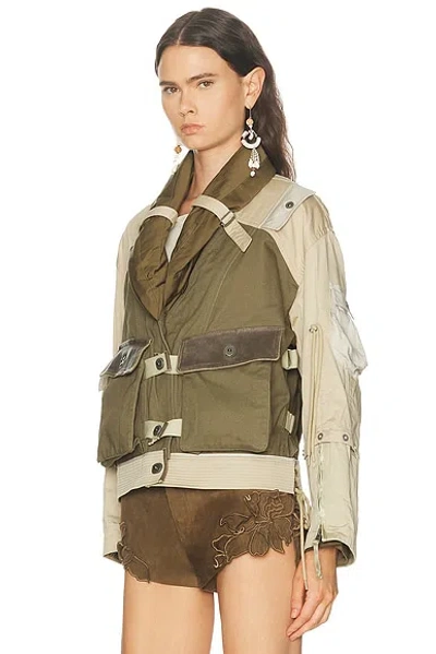 Isabel Marant Julissa Leather-trimmed Organic Cotton Jacket In Multi
