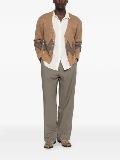 Second / Layer Chevy Geometric-pattern Cardigan In Brown