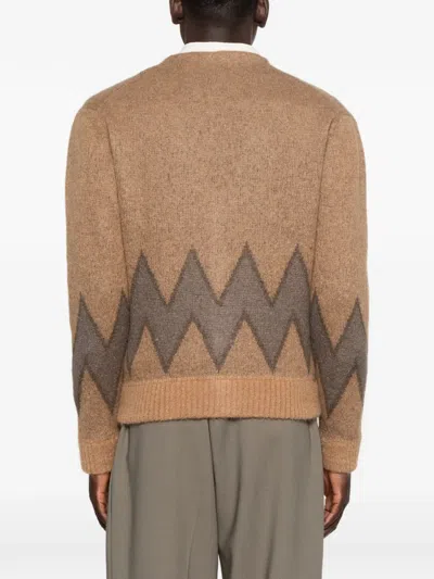 Second / Layer Chevy Geometric-pattern Cardigan In Brown