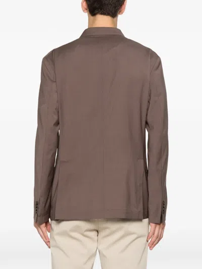 Manuel Ritz Double-breasted Jacket In Brown