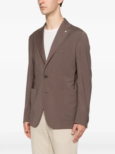 Manuel Ritz Nuvola Notch-lapel Jacket In Brown