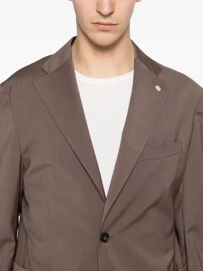 Manuel Ritz Nuvola Notch-lapel Jacket In Brown