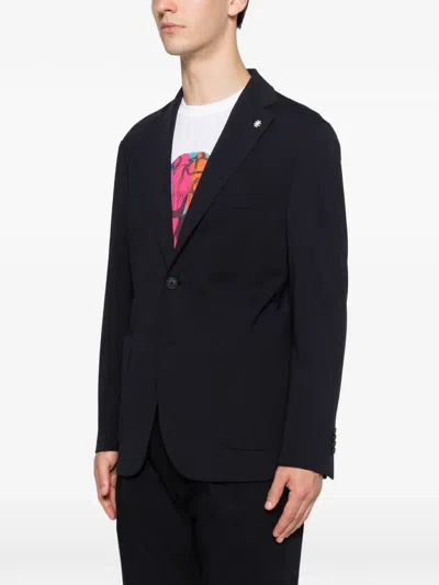Manuel Ritz Notched-lapels Patch-pockets Blazer In Blue