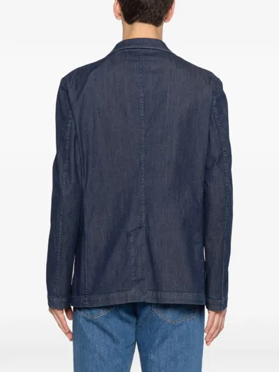 Manuel Ritz Notched-lapels Denim Jacket In Blue