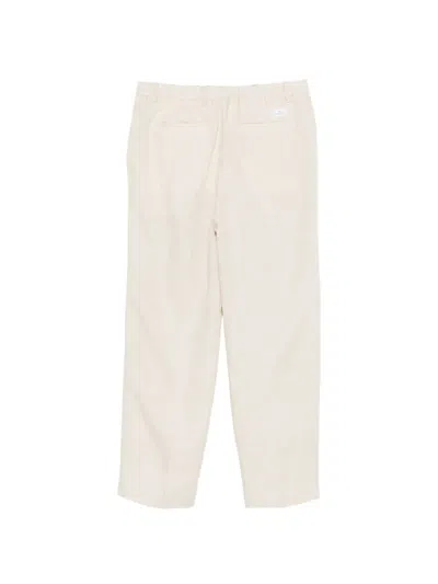 Manuel Ritz Drawstring Linen Trousers In White