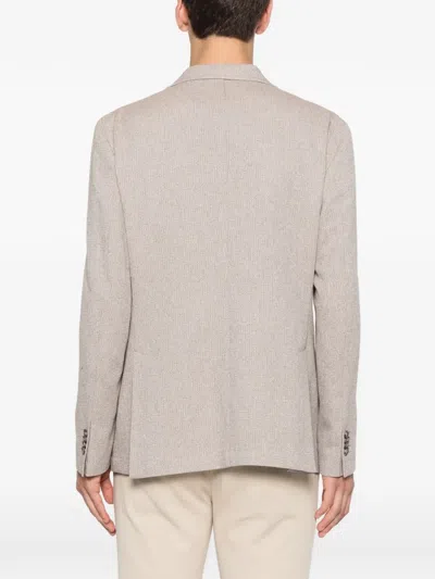 Manuel Ritz Micro-texture Blazer In Brown