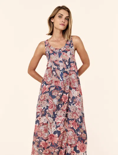 Papinelle Ella Panel Front Maxi Nightgown In Multi