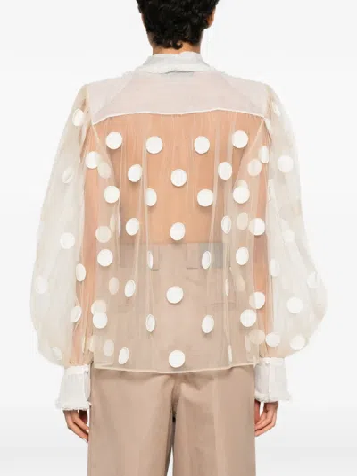 Valentino Polka Dot Pattern Shirt In Neutral