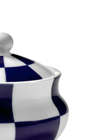 Serax Check-pattern Sugar Bowl In Blue