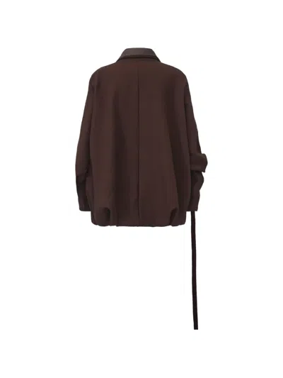 Ili Node Cassius Layered-collar Jacket In Brown
